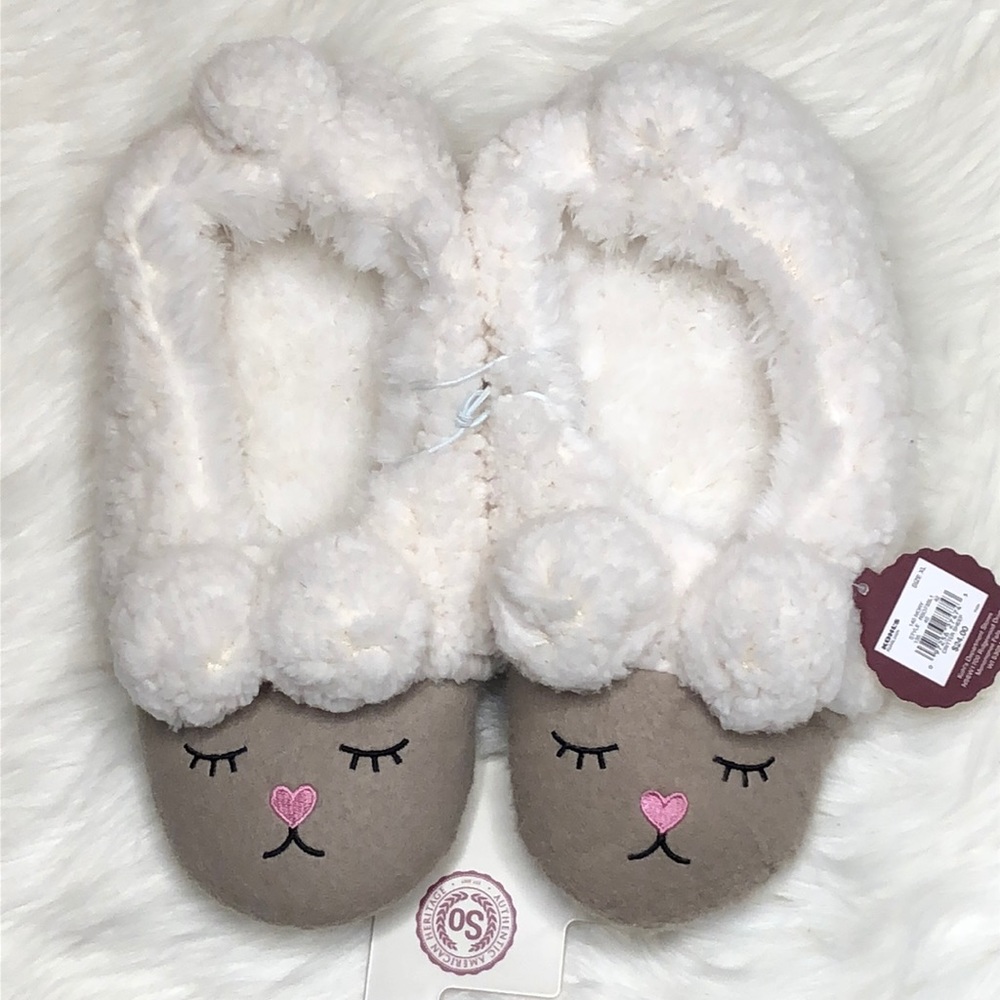 Ewe Wish So Cute Fuzzy Sheep Slippers